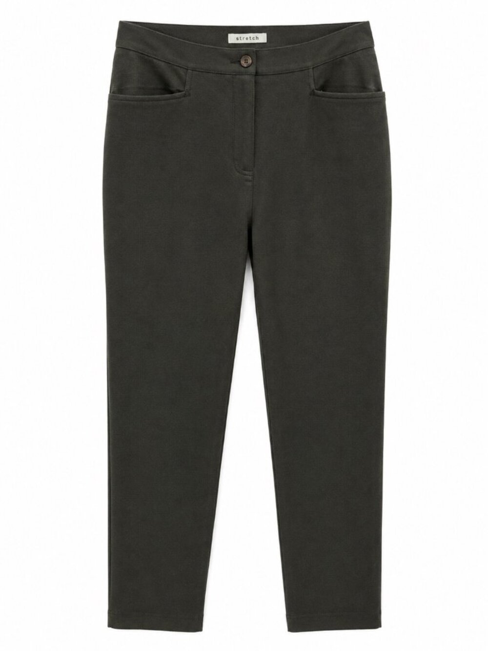 Jones Wear Sport Womens Stretch Trousers Size 8 Dark Olive Green Cotton Blend